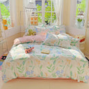 GobekUsa Cartoon Printed Bedding Set: Soft Cozy Duvet Cover, Bedsheet, Pillowcase, Single Double Bedclothes