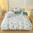 GobekUsa Cartoon Printed Bedding Set: Soft Cozy Duvet Cover, Bedsheet, Pillowcase, Single Double Bedclothes