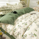 GobekUsa Cartoon Printed Bedding Set: Soft Cozy Duvet Cover, Bedsheet, Pillowcase, Single Double Bedclothes