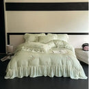 GobekUsa Flowers Embroidery Lace Ruffles Bedding Set in Soft Lyocell Fabric
