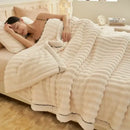 GobekUsa Fluffy Rabbit Plush Warm Blanket for Bed, Soft & Cozy Autumn Winter Comfort