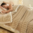 GobekUsa Fluffy Rabbit Plush Warm Blanket for Bed, Soft & Cozy Autumn Winter Comfort