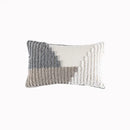 Cream geometric embroidery cushion cover living room textured tassels by Decorbites