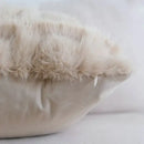 Cream geometric faux fur pillow case bedroom textured cushion cover by Decorbites