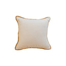 Cream geometric tufted cushion cover living room macrame fringe by Decorbites