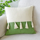 Cream green tulip embroidery cushion cover living room pillow case by Decorbites