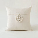 Cream ivory pompom tassel pillow cover living room lace decor by Decorbites
