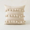 Cream ivory pompom tassel pillow cover living room lace decor by Decorbites