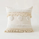 Cream ivory pompom tassel pillow cover living room lace decor by Decorbites