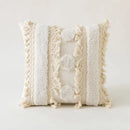 Cream ivory pompom tassel pillow cover living room lace decor by Decorbites