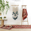 Cream & lavender macrame wall hanging living room cotton tapestry by Decorbites