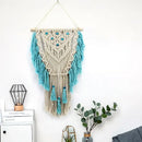 Cream & lavender macrame wall hanging living room cotton tapestry by Decorbites