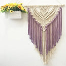 Cream & lavender macrame wall hanging living room cotton tapestry by Decorbites