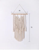 Cream & lavender macrame wall hanging living room cotton tapestry by Decorbites