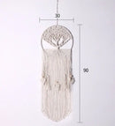Cream & lavender macrame wall hanging living room cotton tapestry by Decorbites