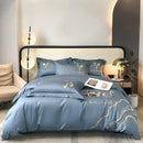 GobekUsa Cotton Embroidery Bed Linens Set: Full-Queen-King Size, Sheet, Duvet Cover, Pillowcase
