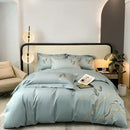 GobekUsa Cotton Embroidery Bed Linens Set: Full-Queen-King Size, Sheet, Duvet Cover, Pillowcase