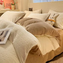 GobekUsa Double Sided Full Queen Duvet Cover Set, Solid Color Double Couple Quilt Cover