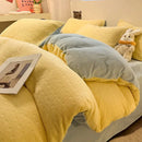 GobekUsa Double Sided Full Queen Duvet Cover Set, Solid Color Double Couple Quilt Cover