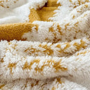 GobekUsa Jacquard Fluffy Ball Lace Blanket | Double Sided Fluff Warm Sofa Cover