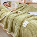 GobekUsa Double Sided Jacquard Milk Velvet Blanket - Winter Warm Sofa Cover