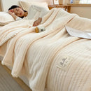 GobekUsa Double Sided Jacquard Milk Velvet Blanket - Winter Warm Sofa Cover