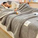 GobekUsa Double Sided Jacquard Milk Velvet Blanket - Winter Warm Sofa Cover