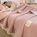 GobekUsa Double Sided Jacquard Milk Velvet Blanket - Winter Warm Sofa Cover