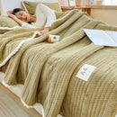 GobekUsa Double Sided Jacquard Milk Velvet Blanket - Winter Warm Sofa Cover