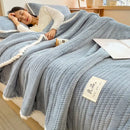GobekUsa Double Sided Jacquard Milk Velvet Blanket - Winter Warm Sofa Cover