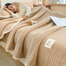 GobekUsa Double Sided Jacquard Milk Velvet Blanket - Winter Warm Sofa Cover