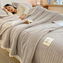 GobekUsa Double Sided Jacquard Milk Velvet Blanket - Winter Warm Sofa Cover