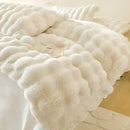 GobekUsa Double-Sided Rabbit Fur Bedding Set, Plush Velvet Fleece, Monochromatic Luxury Duvet Set