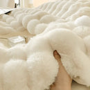 GobekUsa Double-Sided Rabbit Fur Bedding Set, Plush Velvet Fleece, Monochromatic Luxury Duvet Set