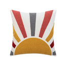 Cream rainbow cartoon abstract embroidery cushion cover living room by Decorbites