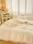 GobekUsa Bubble Yarn Fabric Full Bedding Set with Duvet Cover, Sheet, Quilt, Pillowcase