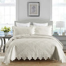 GobekUsa 100% Cotton Embroidery Quilt Set, Queen Size Bedspread with Pillowcase