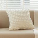 Cream style elastic puff plaid cushion cover living room decor by Decorbites