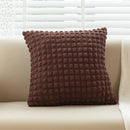 Cream style elastic puff plaid cushion cover living room decor by Decorbites