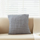 Cream style elastic puff plaid cushion cover living room decor by Decorbites