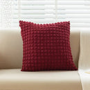Cream style elastic puff plaid cushion cover living room decor by Decorbites