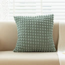 Cream style elastic puff plaid cushion cover living room decor by Decorbites