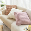 Cream style elastic puff plaid cushion cover living room decor by Decorbites