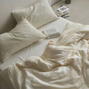 GobekUsa 100% Cotton Foam Yarn Bedding Set with Solid Color Jacquard Design
