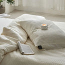 GobekUsa 100% Cotton Foam Yarn Bedding Set with Solid Color Jacquard Design