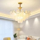 GobekUsa Cream Wind Feather Pearl Crystal Chandelier for Luxury Living Room and Bedroom