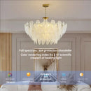 GobekUsa Cream Wind Feather Pearl Crystal Chandelier for Luxury Living Room and Bedroom