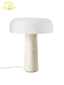 GobekUsa Cream Wind Mushroom Desk Lamp LED Marble Art Decor Living Study Decor