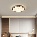 GobekUsa Cream Wind Walnut Round Master Bedroom Lamp Warm Retro Hanging Ball Ceiling
