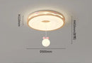 GobekUsa Cream Wind Walnut Round Master Bedroom Lamp Warm Retro Hanging Ball Ceiling